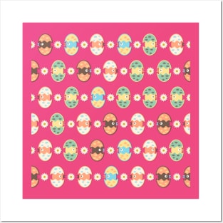 Cute eggs pattern Posters and Art